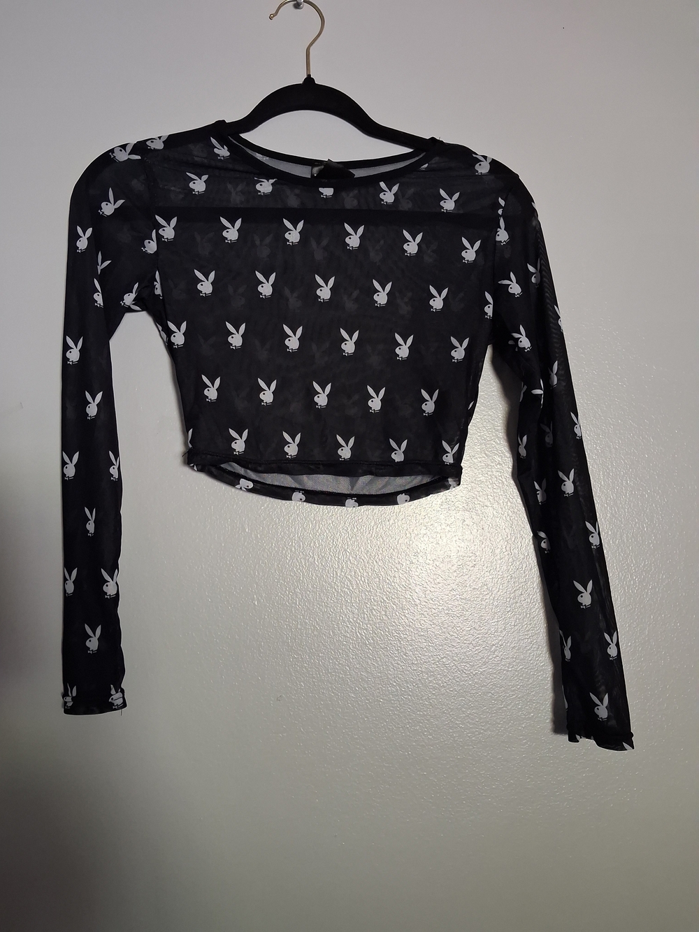 Playboy x Spencer’s Black Mesh Crop Top S/M